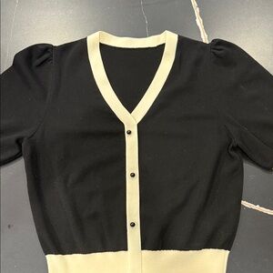 Black and Cream Women's Sweater